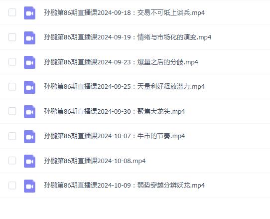 量学大讲堂-孙鹏老耐-量学贯通战法直播 第86期